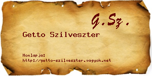 Getto Szilveszter névjegykártya