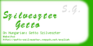 szilveszter getto business card